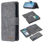 For Xiaomi Mi CC9 Pro Detachable Frosted Magnetic Horizontal Flip Leather Case with Card Slots & Holder & Zipper Wallet & Photo Frame(Grey)