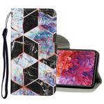 For Samsung Galaxy S20 FE 5G / S20 Lite Coloured Drawing Pattern Horizontal Flip PU Leather Case with Holder & Card Slots & Wallet & Lanyard(Black Marble)