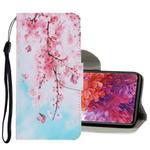 For Samsung Galaxy S20 FE 5G / S20 Lite Coloured Drawing Pattern Horizontal Flip PU Leather Case with Holder & Card Slots & Wallet & Lanyard(Cherry Blossoms)