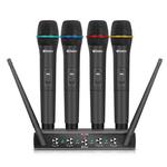 DEBRA AU-400 UHF Wireless Microphone System 4-in-1 for Performance Conference KTV, Model:4 Handheld Mic(AU Plug)