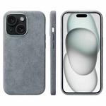 For iPhone 15 Plus Suede Leather MagSafe Back Cover Phone Case(Grey)
