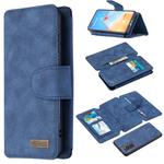 For Huawei P40 Detachable Frosted Magnetic Horizontal Flip Leather Case with Card Slots & Holder & Zipper Wallet & Photo Frame(Blue)