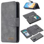 For Huawei P40 Detachable Frosted Magnetic Horizontal Flip Leather Case with Card Slots & Holder & Zipper Wallet & Photo Frame(Grey)