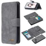 For Huawei P Smart (2019) Detachable Frosted Magnetic Horizontal Flip Leather Case with Card Slots & Holder & Zipper Wallet & Photo Frame(Grey)