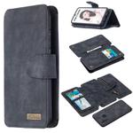 For Huawei P Smart (2019) Detachable Frosted Magnetic Horizontal Flip Leather Case with Card Slots & Holder & Zipper Wallet & Photo Frame(Black Blue)