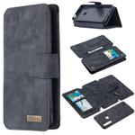 For Huawei P Smart Z Detachable Frosted Magnetic Horizontal Flip Leather Case with Card Slots & Holder & Zipper Wallet & Photo Frame(Black Blue)