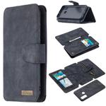 For Huawei P Smart (2020) Detachable Frosted Magnetic Horizontal Flip Leather Case with Card Slots & Holder & Zipper Wallet & Photo Frame(Black Blue)