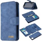 For Huawei Y5p / Honor 9S Detachable Frosted Magnetic Horizontal Flip Leather Case with Card Slots & Holder & Zipper Wallet & Photo Frame(Blue)