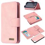 For Huawei Y5p / Honor 9S Detachable Frosted Magnetic Horizontal Flip Leather Case with Card Slots & Holder & Zipper Wallet & Photo Frame(Pink)