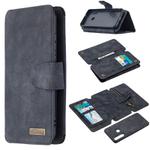 For Huawei Y6p Detachable Frosted Magnetic Horizontal Flip Leather Case with Card Slots & Holder & Zipper Wallet & Photo Frame(Black Blue)
