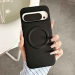 For Google Pixel 10 / 10 Pro Magsafe Magnetic Plain Leather Phone Case(Black)