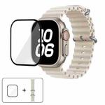For Apple Watch Ultra 2 / 1 49mm Ocean Silicone Watch Band with 3D Curved Film(Starlight)