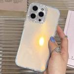 For iPhone 14 Pro Max Precise Cutouts Transparent Diamonds Jelly Phone Case(Blue)