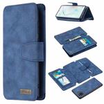For Samsung Galaxy A81 Detachable Frosted Magnetic Horizontal Flip PU Leather Case with Card Slots & Holder & Zipper Wallet & Photo Frame(Blue)