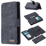 For Samsung Galaxy Note20 Detachable Frosted Magnetic Horizontal Flip PU Leather Case with Card Slots & Holder & Zipper Wallet & Photo Frame(Black Blue)