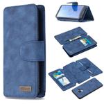 For Samsung Galaxy S9 Detachable Frosted Magnetic Horizontal Flip PU Leather Case with Card Slots & Holder & Zipper Wallet & Photo Frame(Blue)