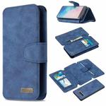 For Samsung Galaxy S10 Detachable Frosted Magnetic Horizontal Flip PU Leather Case with Card Slots & Holder & Zipper Wallet & Photo Frame(Blue)