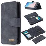 For Samsung Galaxy S10 Detachable Frosted Magnetic Horizontal Flip PU Leather Case with Card Slots & Holder & Zipper Wallet & Photo Frame(Black Blue)
