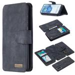 For Samsung Galaxy S20 Plus Detachable Frosted Magnetic Horizontal Flip PU Leather Case with Card Slots & Holder & Zipper Wallet & Photo Frame(Black Blue)