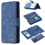For Samsung Galaxy S20 Ultra Detachable Frosted Magnetic Horizontal Flip PU Leather Case with Card Slots & Holder & Zipper Wallet & Photo Frame(Blue)