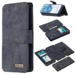 For Samsung Galaxy S20 Ultra Detachable Frosted Magnetic Horizontal Flip PU Leather Case with Card Slots & Holder & Zipper Wallet & Photo Frame(Black Blue)