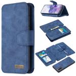 For Samsung Galaxy S20 Detachable Frosted Magnetic Horizontal Flip PU Leather Case with Card Slots & Holder & Zipper Wallet & Photo Frame(Blue)