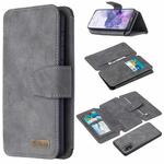 For Samsung Galaxy S20 Detachable Frosted Magnetic Horizontal Flip PU Leather Case with Card Slots & Holder & Zipper Wallet & Photo Frame(Gray)