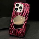 For iPhone 15 Pro Wave Electroplated Mirror TPU Full Coverage Phone Case(Red)