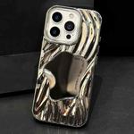 For iPhone 15 Pro Wave Electroplated Mirror TPU Full Coverage Phone Case(Silver)