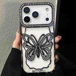 For iPhone 17 Pro Max Hollow Butterfly Electroplating TPU Phone Case(Black)