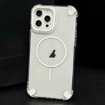 For iPhone 16 Pro Max Contrast Color Airbag Magsafe TPU Full Coverage Phone Case(White)