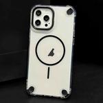 For iPhone 13 Pro Max Contrast Color Airbag Magsafe TPU Full Coverage Phone Case(Black)