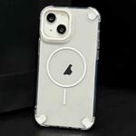 For iPhone 13 Contrast Color Airbag Magsafe TPU Full Coverage Phone Case(White)