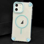 For iPhone 12 Contrast Color Airbag Magsafe TPU Full Coverage Phone Case(Blue)