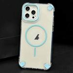 For iPhone 12 Pro Contrast Color Airbag Magsafe TPU Full Coverage Phone Case(Blue)