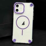 For iPhone 11 Contrast Color Airbag Magsafe TPU Full Coverage Phone Case(Purple)