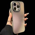 For iPhone 16 Pro Max Gradient Silk Print Acrylic Hybrid TPU MagSafe Phone Case(Grey)