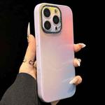 For iPhone 15 Pro Gradient Silk Print Acrylic Hybrid TPU MagSafe Phone Case(Purple)