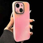 For iPhone 14 Plus Gradient Silk Print Acrylic Hybrid TPU MagSafe Phone Case(Pink)