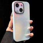 For iPhone 13 Gradient Silk Print Acrylic Hybrid TPU MagSafe Phone Case(Blue)