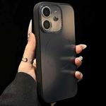 For iPhone 11 Gradient Silk Print Acrylic Hybrid TPU MagSafe Phone Case(Black)