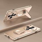 For OPPO Find X7 Spaceship MagSafe Folding Holder Phone Case(Desert Gold)