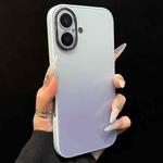 For iPhone 16 Plus Gradient Silk Print Acrylic Hybrid TPU Phone Case(Blue)