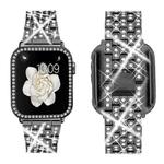 For Apple Watch Series 42mm xDfind Bling Diamond Jewelry Metal Watch Band with Case(Black)