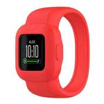 For GarminFit jr. 3 xDfind Solid Color Integrated Silicone Watch Band(Red)