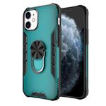 For iPhone 12 mini Magnetic Frosted PC + Matte TPU Shockproof Case with Ring Holder(Glistening Green)