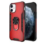 For iPhone 12 mini Magnetic Frosted PC + Matte TPU Shockproof Case with Ring Holder(China Red)