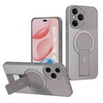 For Honor 400 Pro Global 160.8mm Carbon Fiber Texture MagSafe Phone Case with Holder(Grey)