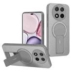 For Honor X9c / Magic7 Lite Carbon Fiber Texture MagSafe Phone Case with Holder(Grey)