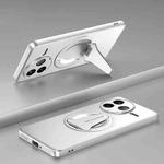 For Redmi K80 Spaceship MagSafe Folding Holder Phone Case(Silver White)